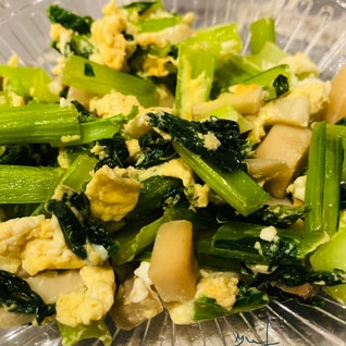 小松菜と卵エリンギのいためもの⌘中華風